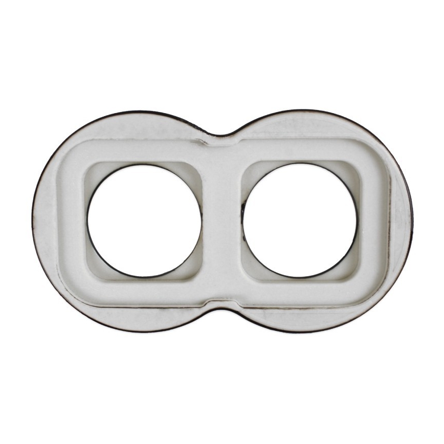 Elhard - Interruttore doppio in ceramica stile retrò con cornice č. 1, nero