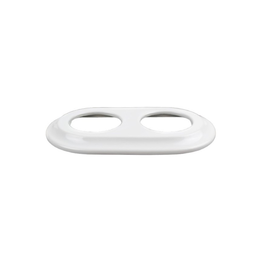 Elhard - Interruttore in ceramica retrò č. 1 e presa 230V con placca SCHUKO bianca