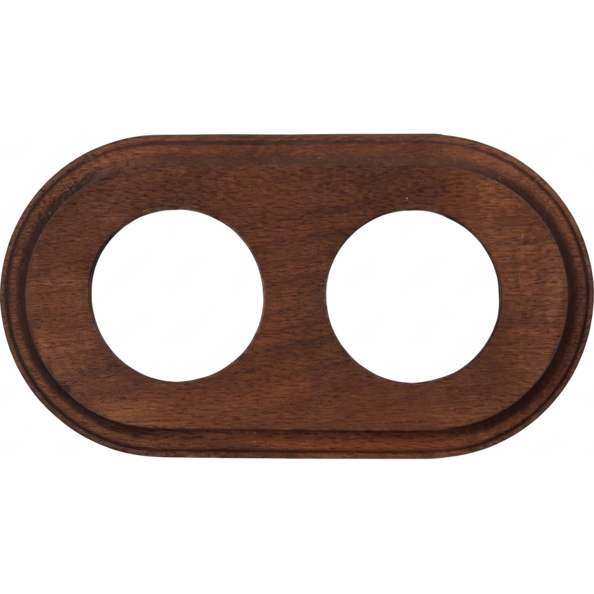 Elhard - Interruttore retrò in ceramica n. 1 e presa 230V con cornice nera/legno scuro