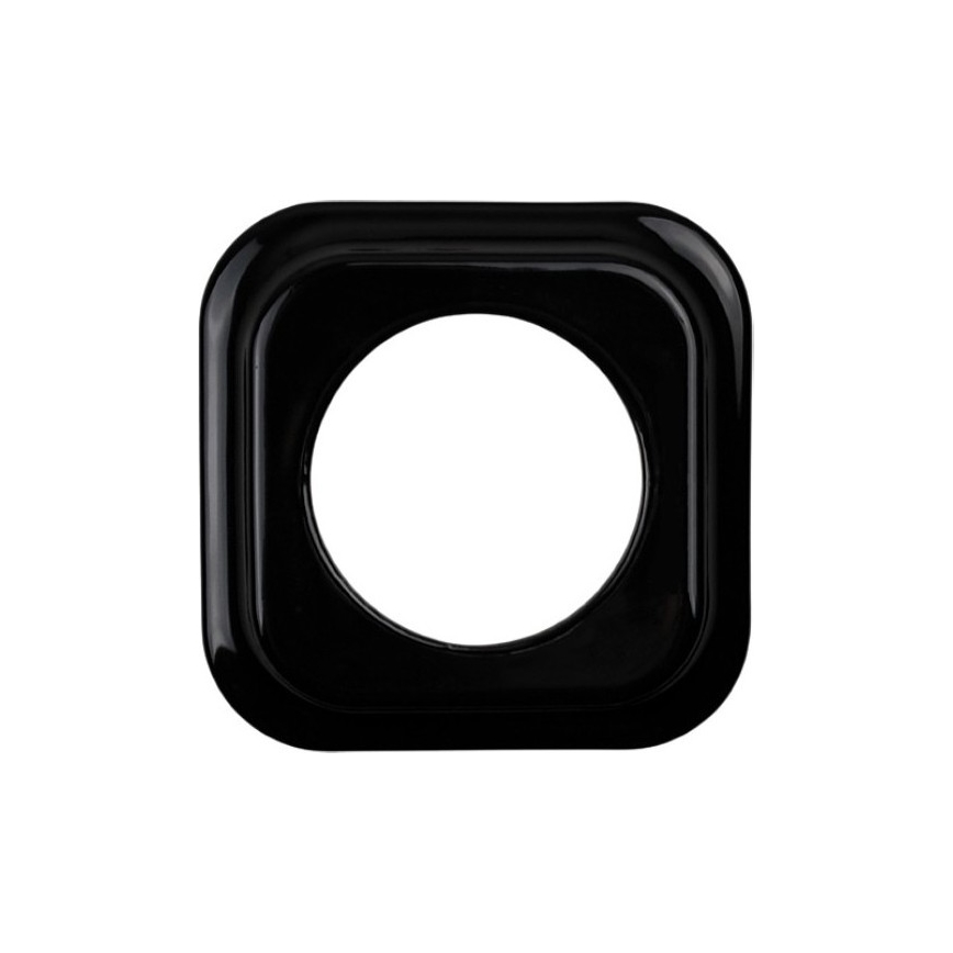 Elhard - Interruttore per scala in ceramica retrò con cornice n. 6, nero