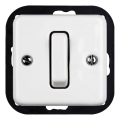 Elhard - Interruttore per scale retrò in ceramica senza cornice n. 6 bianco