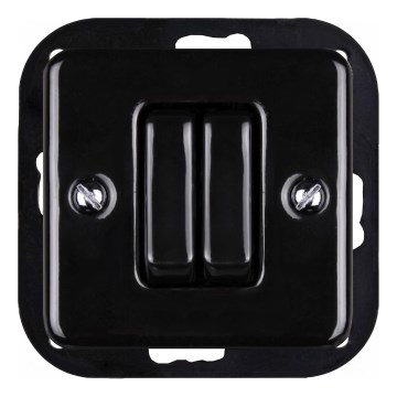 Elhard - Interruttore retrò in ceramica senza cornice n. 5, nero