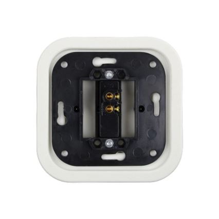 Elhard - Interruttore retrò in ceramica singolo con cornice n. 1/0, bianco