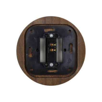 Elhard - Interruttore retrò semplice in ceramica con cornice n. 1 bianco/legno scuro