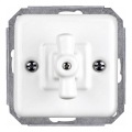 Elhard - Interruttore rotativo in ceramica stile retrò per serie, senza cornice, n. 5, bianco
