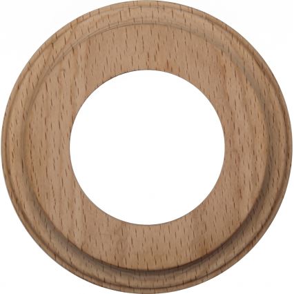Elhard - Interruttore semplice in ceramica stile retrò con cornice n. 1 bianco/legno chiaro