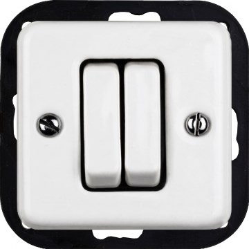 Elhard - Interruttore seriale in ceramica stile retrò senza cornice n. 5, bianco
