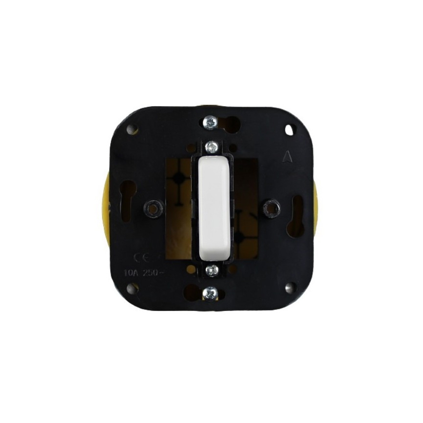 Elhard - Interruttore singolo in ceramica dallo stile retrò con cornice n. 1, bianco