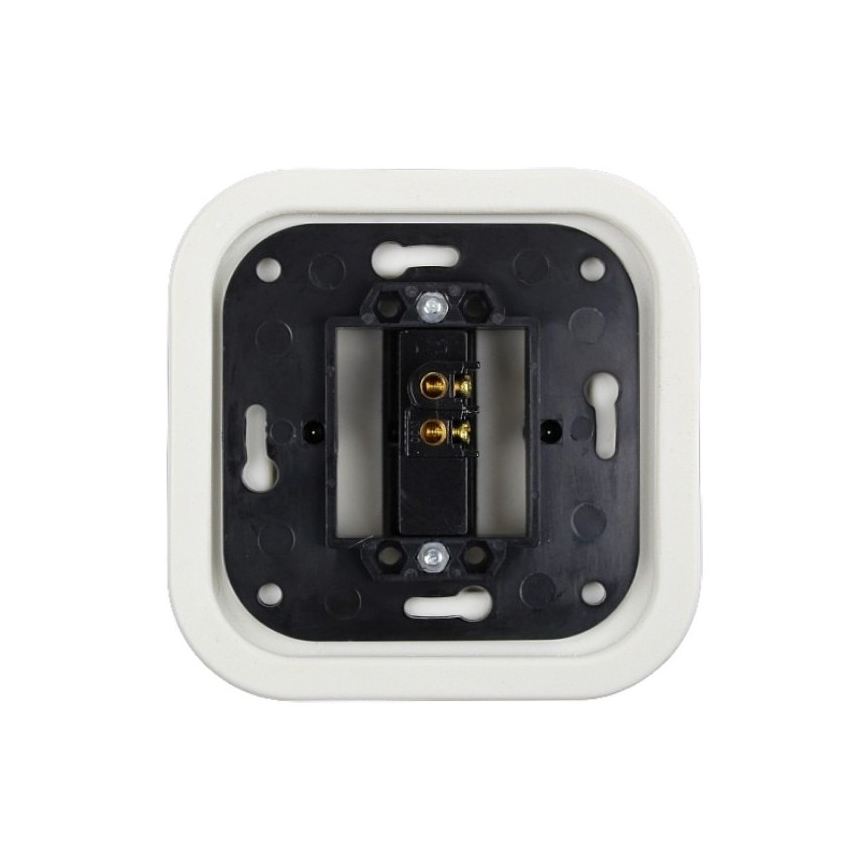 Elhard - Interruttore singolo in ceramica dallo stile retrò con cornice n. 1, bianco