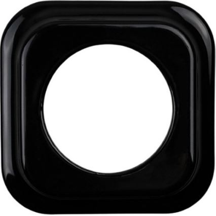 Elhard - Interruttore singolo in ceramica stile retrò con cornice n. 1, nero