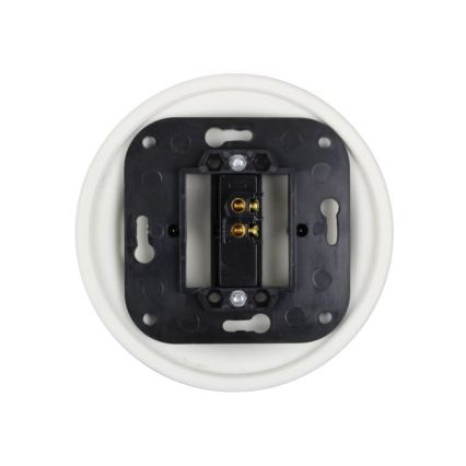 Elhard - Interruttore unipolare in ceramica dallo stile retrò con levetta, senza cornice, n. 1, bianco