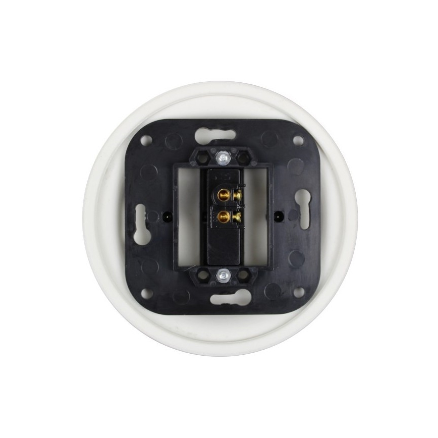 Elhard - Interruttore unipolare in ceramica dallo stile retrò con levetta, senza cornice, n. 1, bianco