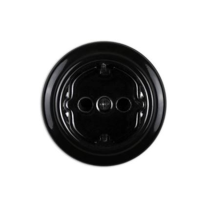Elhard - Presa a muro in ceramica in stile retrò per uso domestico con cornice, 230V, nera
