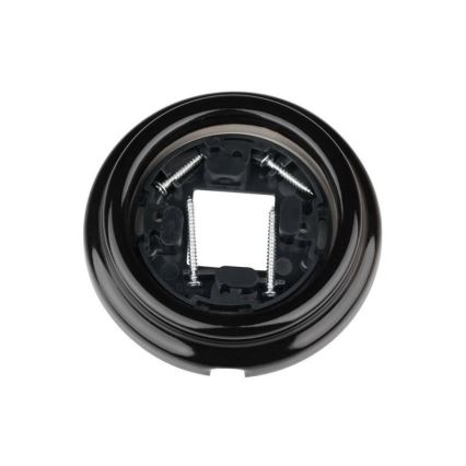 Elhard - Presa a muro in ceramica in stile retrò per uso domestico con cornice, 230V, nera
