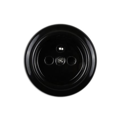 Elhard - Presa a parete in ceramica dal design retrò per uso domestico 230 V, nera