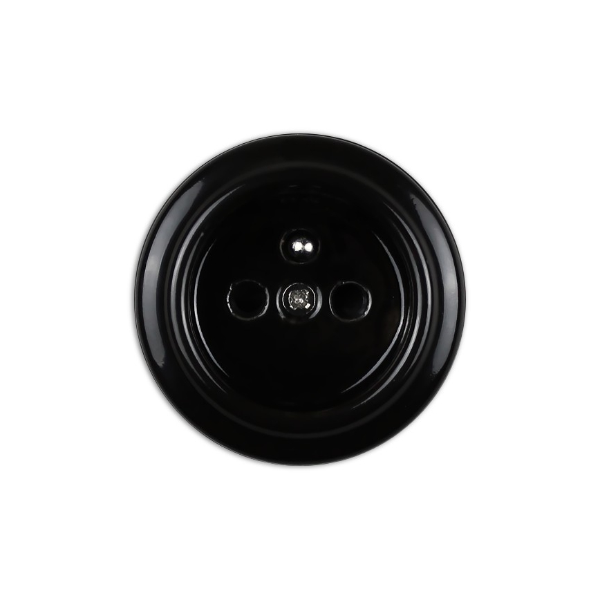 Elhard - Presa a parete in ceramica dal design retrò per uso domestico 230 V, nera