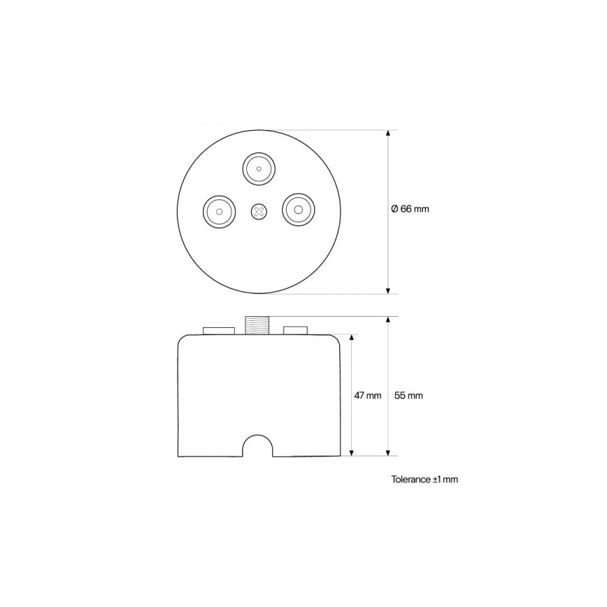 Elhard - Presa antenna TV/FM/SAT in ceramica stile retrò nera