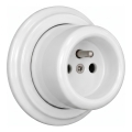 Elhard - Presa da parete in ceramica stile retrò con cornice, 230 V, bianca