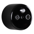 Elhard - Presa da parete in ceramica stile retrò per antenna TV+R+SAT, nera