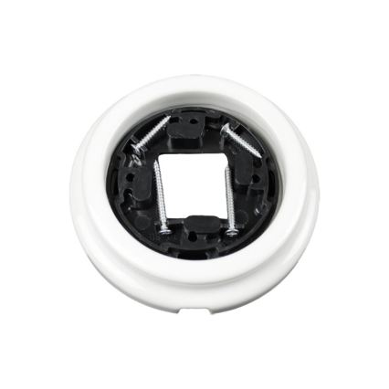 Elhard - Presa da parete in ceramica stile retrò per uso domestico con cornice SCHUKO 230V bianca