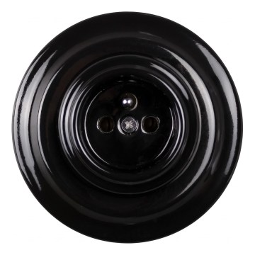Elhard - Presa domestica in ceramica in stile retrò con cornice 230V nera