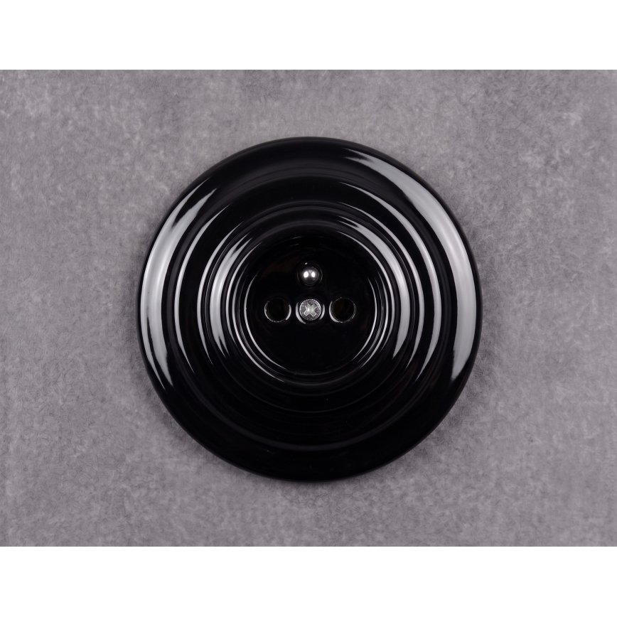 Elhard - Presa domestica in ceramica in stile retrò con cornice 230V nera
