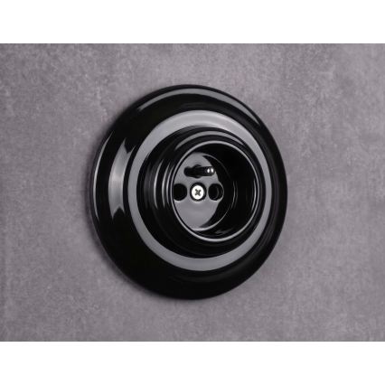 Elhard - Presa domestica in ceramica in stile retrò con cornice 230V nera