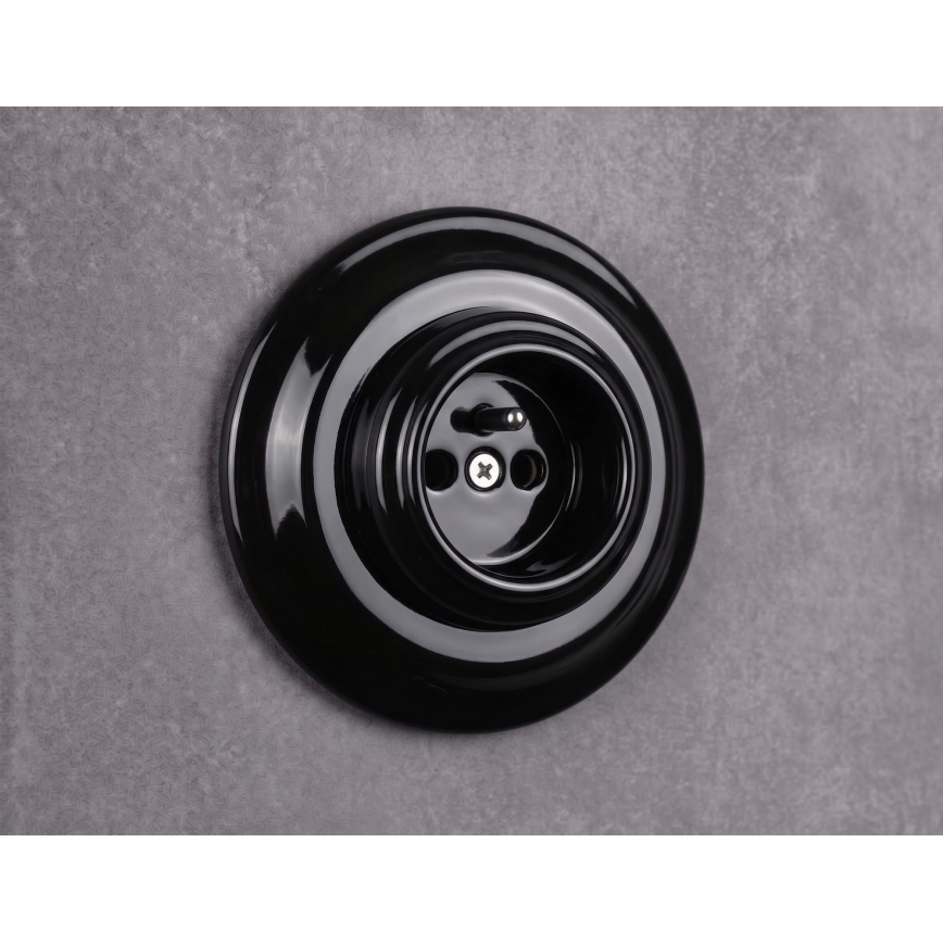 Elhard - Presa domestica in ceramica in stile retrò con cornice 230V nera