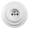 Elhard - Presa domestica in ceramica retrò con cornice 230V bianca