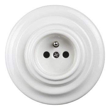Elhard - Presa domestica in ceramica retrò con cornice 230V bianca