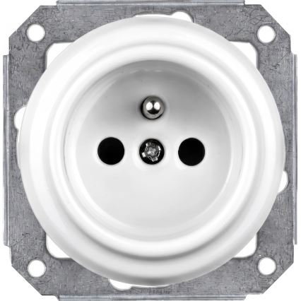 Elhard - Presa domestica in ceramica retrò con cornice 230V bianca