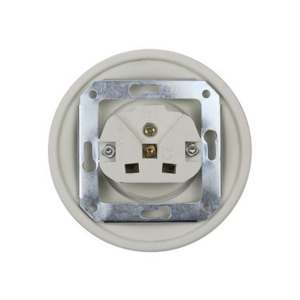 Elhard - Presa domestica in ceramica retrò con cornice 230V bianca