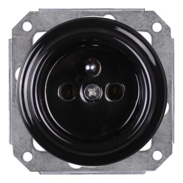 Elhard - Presa domestica in ceramica retrò senza cornice 230 V nera
