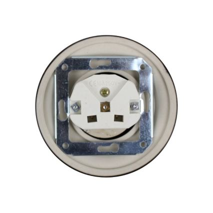 Elhard - Presa domestica in ceramica retrò senza cornice 230 V nera