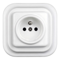 Elhard - Presa domestica in ceramica stile retrò con cornice 230V bianca