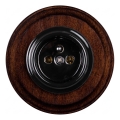 Elhard - Presa domestica in ceramica stile retrò con cornice 230V nero/legno scuro