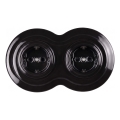 Elhard - Presa doppia in ceramica in stile retrò per uso domestico con cornice SCHUKO 230V, nera