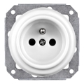 Elhard - Presa elettrica da parete in ceramica stile retrò senza cornice 230V bianca