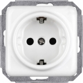 Elhard - Presa SCHUKO a parete in ceramica stile retrò senza placca 230V bianca