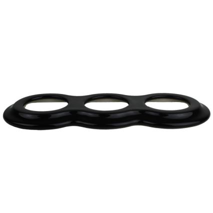 Elhard - Presa tripla in ceramica in stile retrò per uso domestico con cornice 230V nera