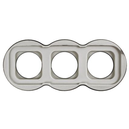 Elhard - Presa tripla in ceramica in stile retrò per uso domestico con cornice 230V nera