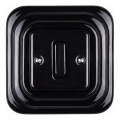 Elhard - Pulsante singolo in ceramica stile retrò con cornice č. 1/0 nero