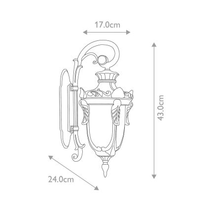 Elstead - Applique da esterno PHILADELPHIA 1xE27/100W/230V IP44