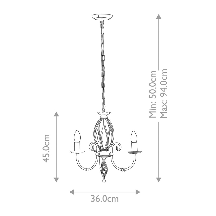 Elstead - Lampadario a sospensione con catena ARTISAN 3xE14/60W/230V