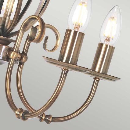 Elstead - Lampadario a sospensione con catena ARTISAN 5xE14/60W/230V