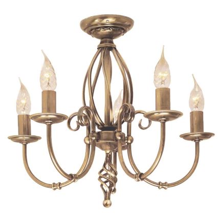Elstead - Lampadario a sospensione con catena ARTISAN 5xE14/60W/230V