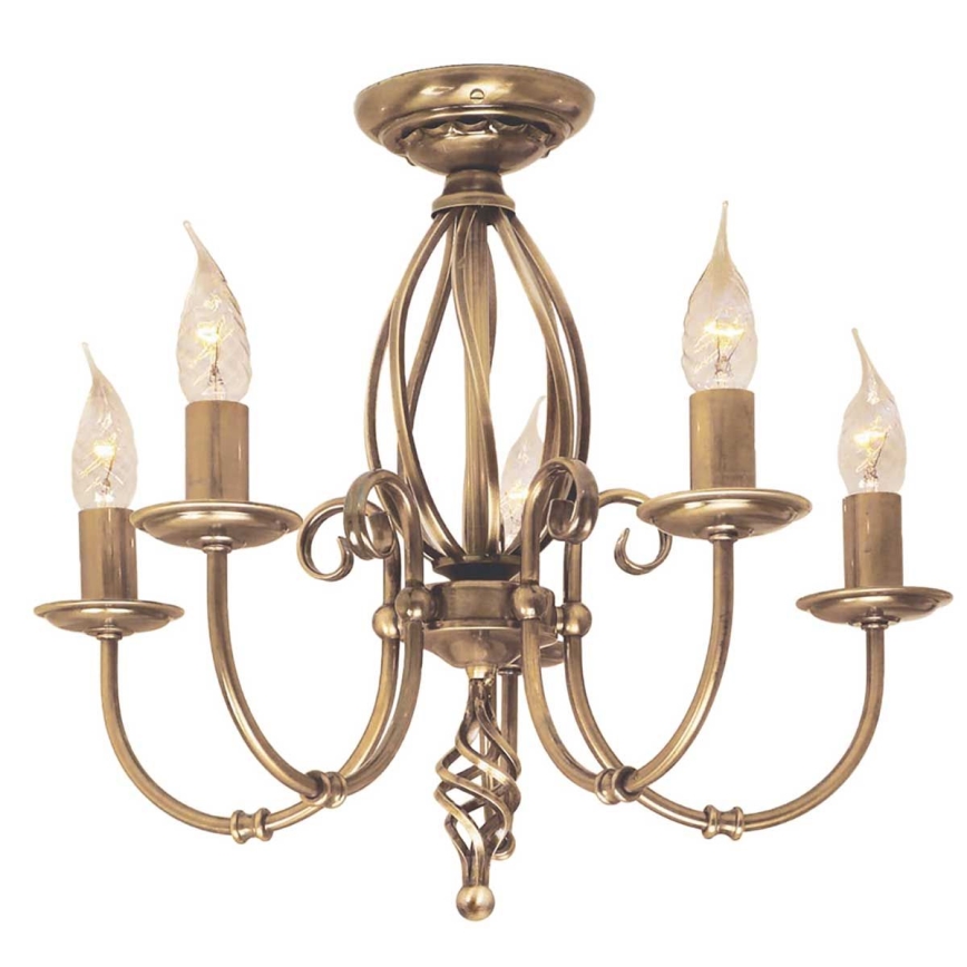 Elstead - Lampadario a sospensione con catena ARTISAN 5xE14/60W/230V