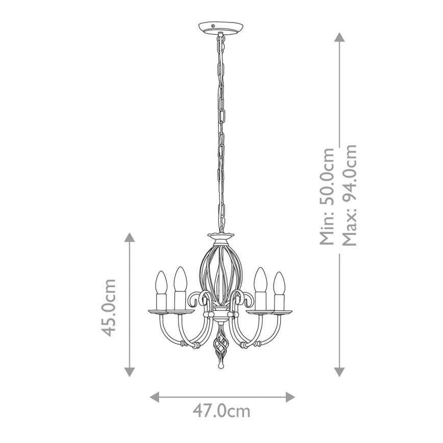Elstead - Lampadario a sospensione con catena ARTISAN 5xE14/60W/230V