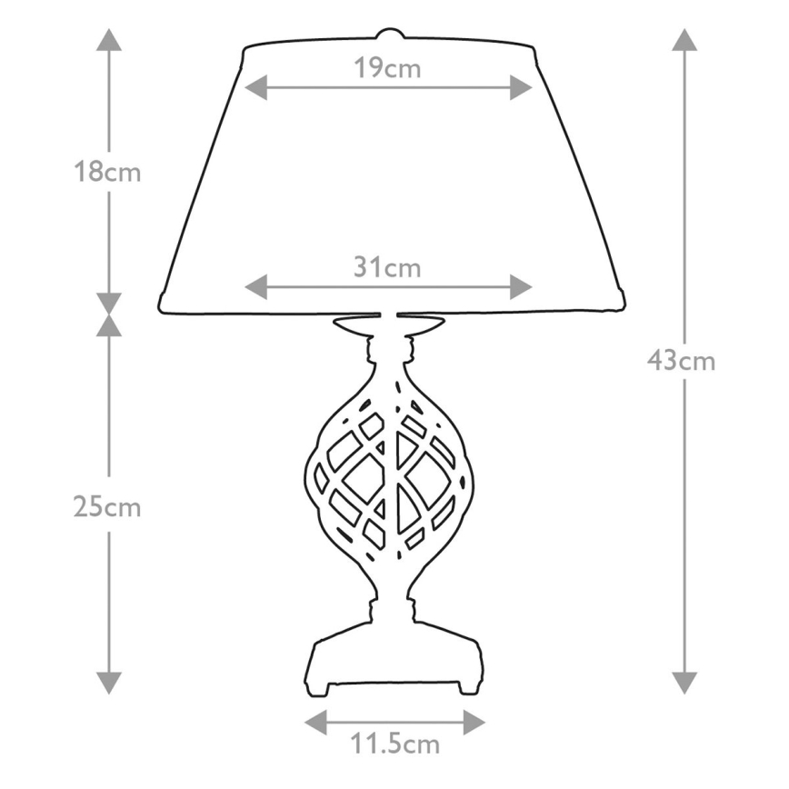 Elstead - Lampada da tavolo BELFRY 1xE27/60W/230V