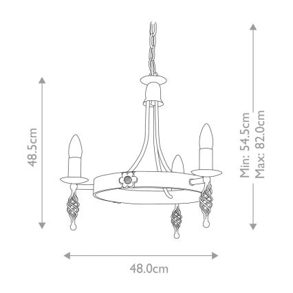 Elstead - Lampadario a sospensione con catena BELFRY 3xE14/60W/230V